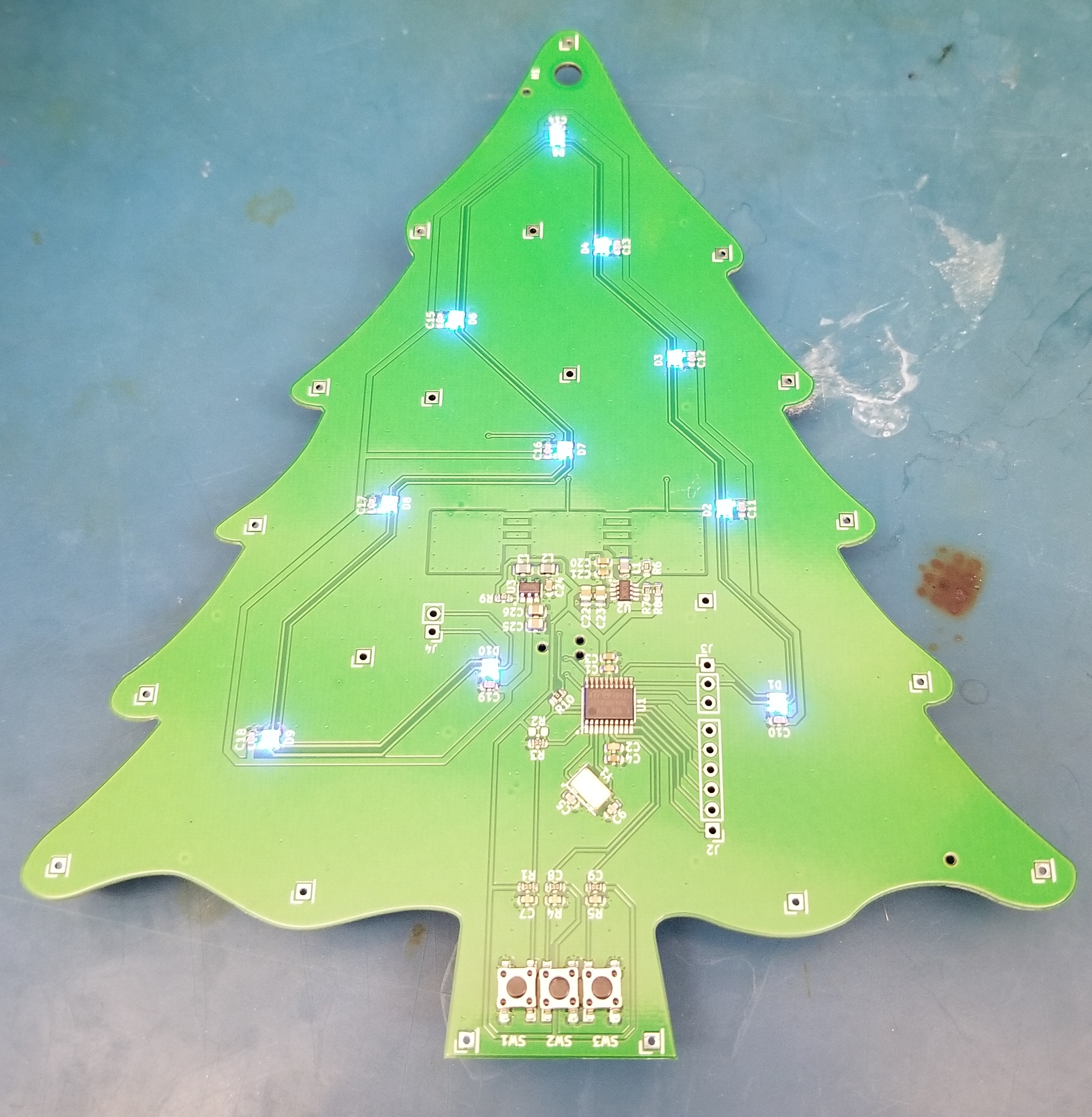 view of assembled base PCB